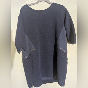 POETRY Navy Tunic Top Cotton Viscose. Lagenlook  Art to Wear